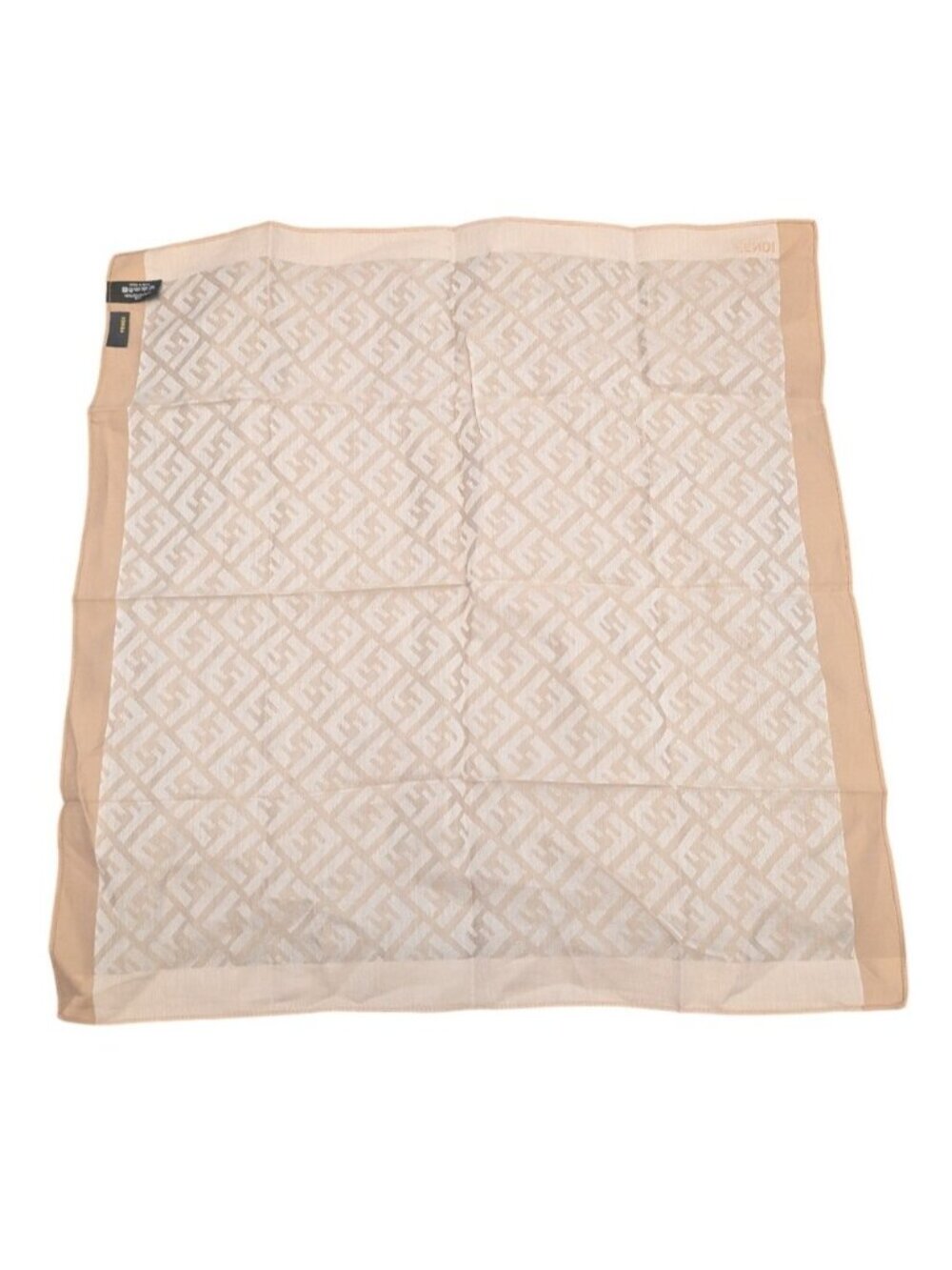 FENDI Monogram Cotton Square Scarf Handkerchief